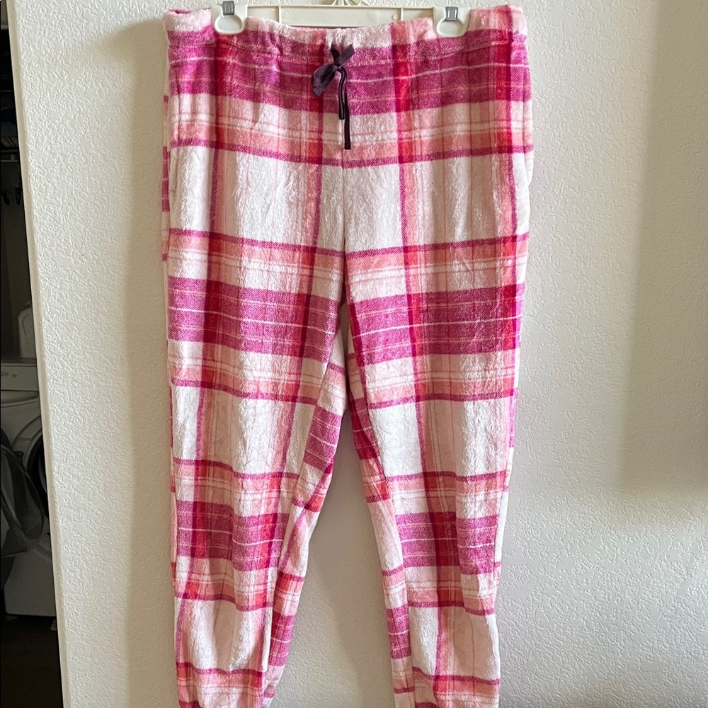 Pink Plaid Cozy Flannel Lounge Pants
